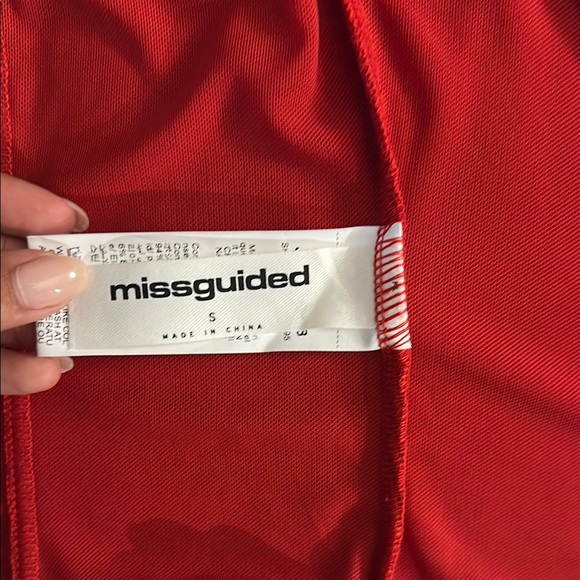 Missguided Red Ruched Corset with Ruffled Hem - Picture 6 of 6